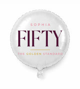 Personalized 50 birthday balloon — The Golden Standard · Style 01