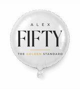 Personalized 50 birthday balloon — The Golden Standard · Style 02