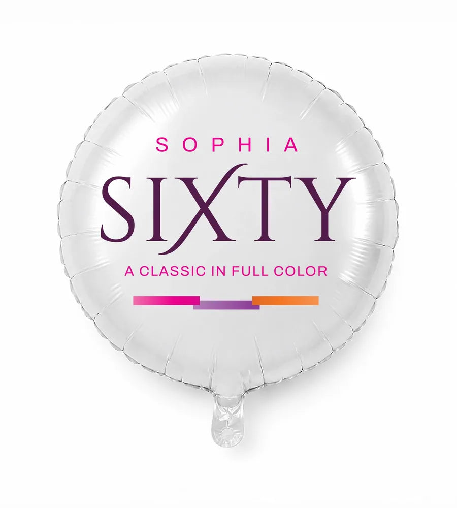 Personalized 60 birthday balloon — A Classic In Full Color · Style 01