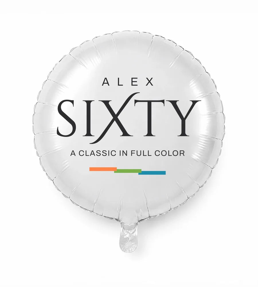 Personalized 60 birthday balloon — A Classic In Full Color · Style 02