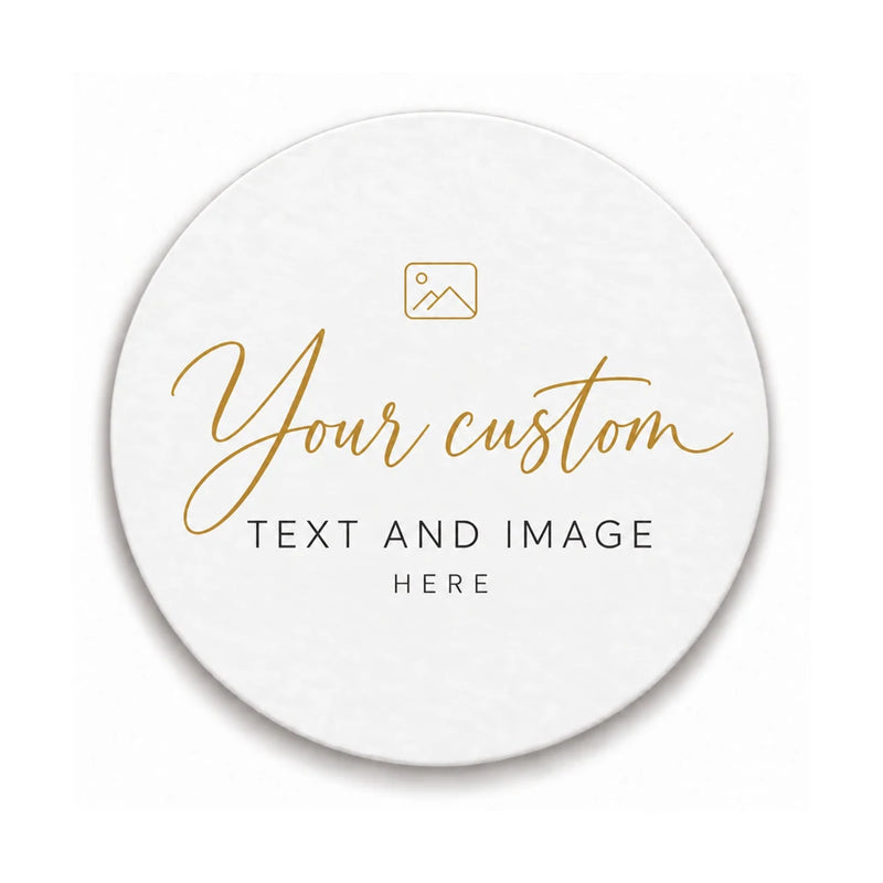 Custom Round Paper Coasters – Personalized 4-Inch