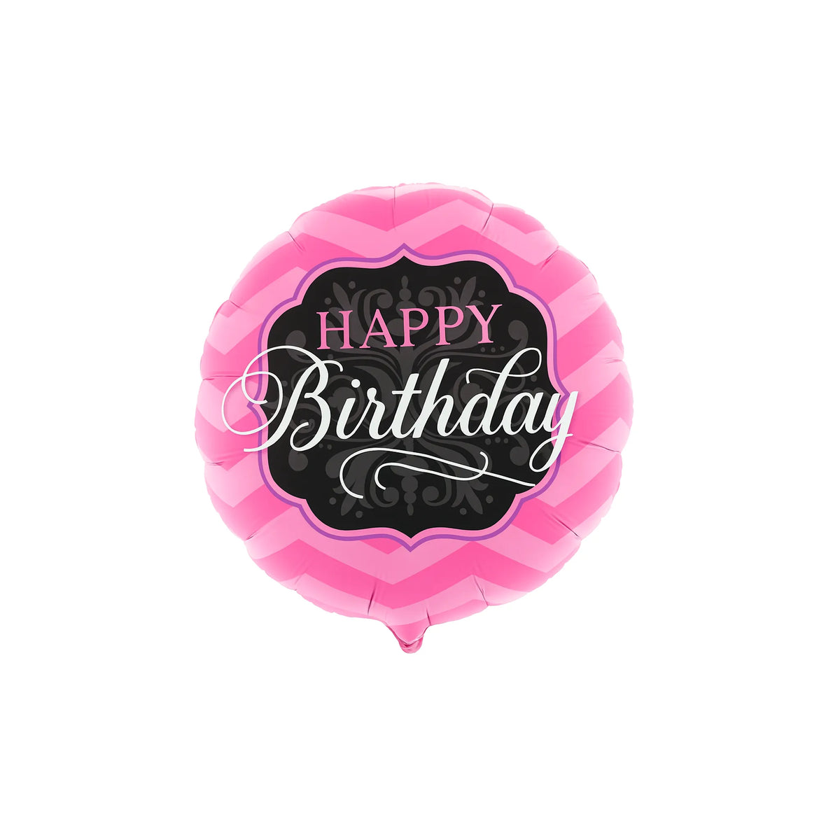 Pink Chevron Happy Birthday Foil Balloon, 18-inch