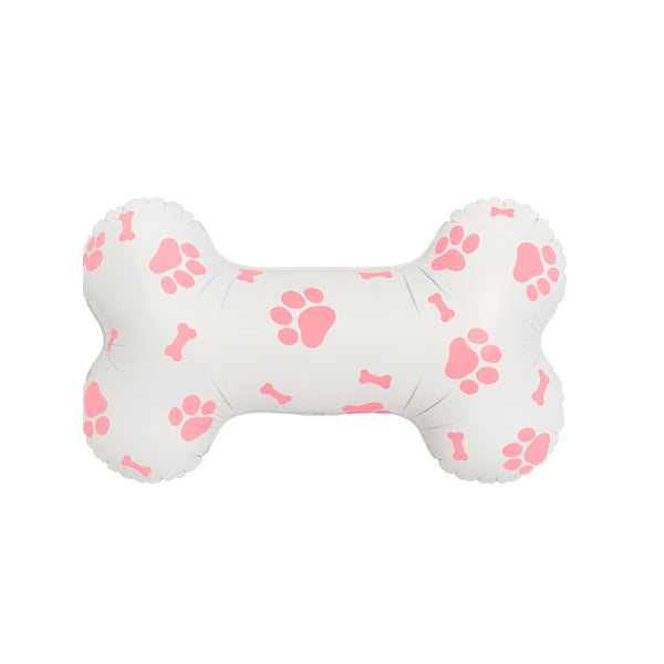 Pink Dog Bone Foil Balloon with paw prints, 24-inch