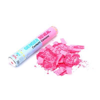 Pink Gender Reveal Powder Confetti Cannon for Girl Baby Reveal Celebration