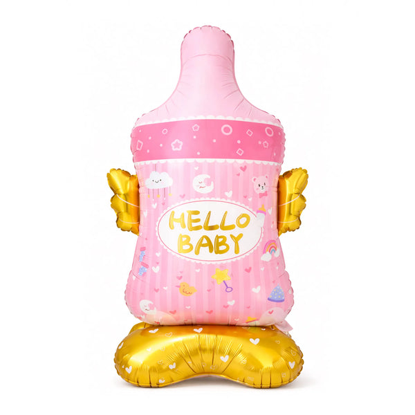 61 Inch Pink Baby Bottle Foil Balloon – Hello Baby Shower Decoration