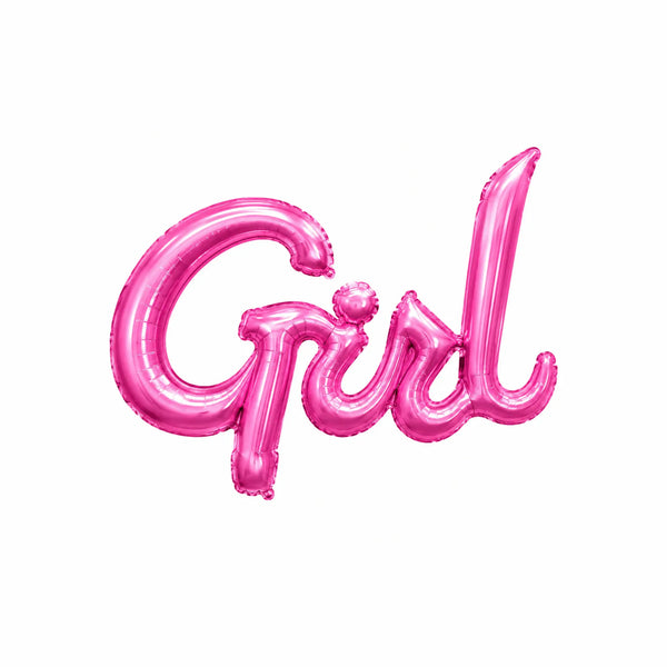 Pink GIRL Foil Balloon Banner, 33.1-inch – Baby Shower and Gender Reveal Balloon Decoration.