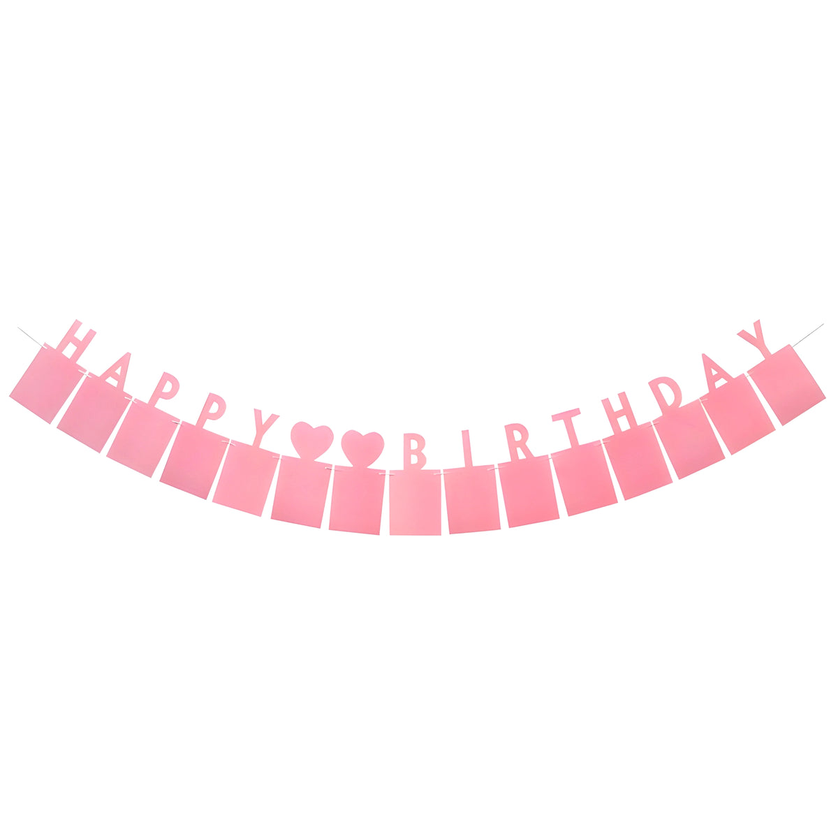 Pink Happy Birthday Photo Paper Banner Garland