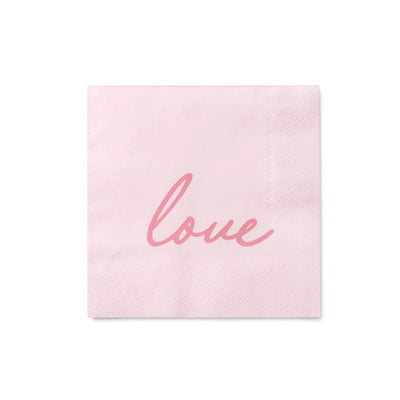 Pink ‘love’ Napkin, 10-count – Blush Party Napkin