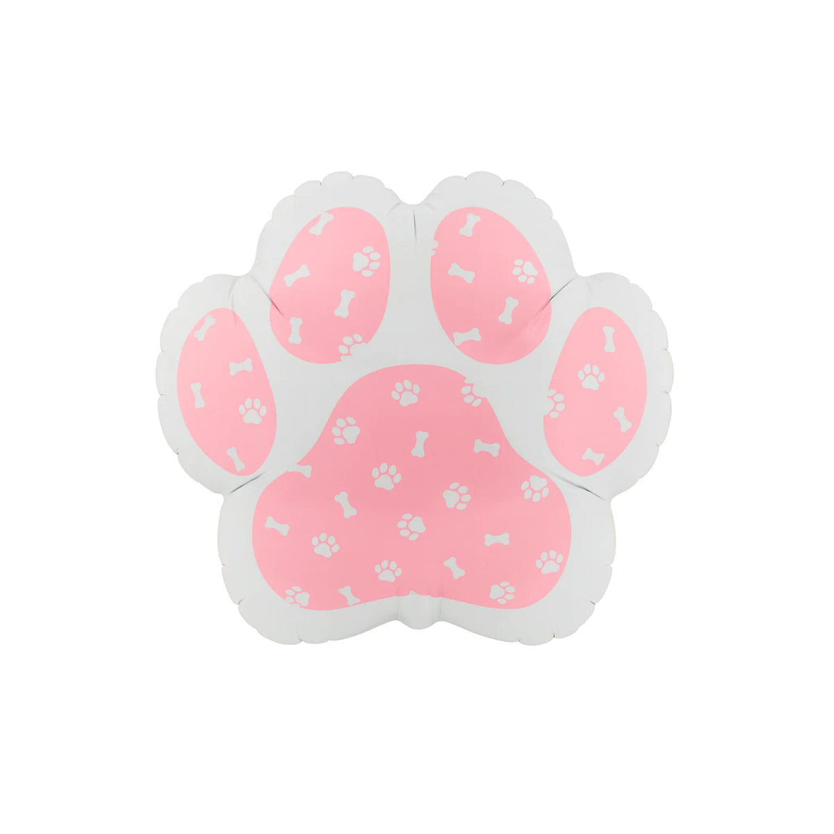 Pink Paw Print Foil Balloon with bone pattern, 20-inch