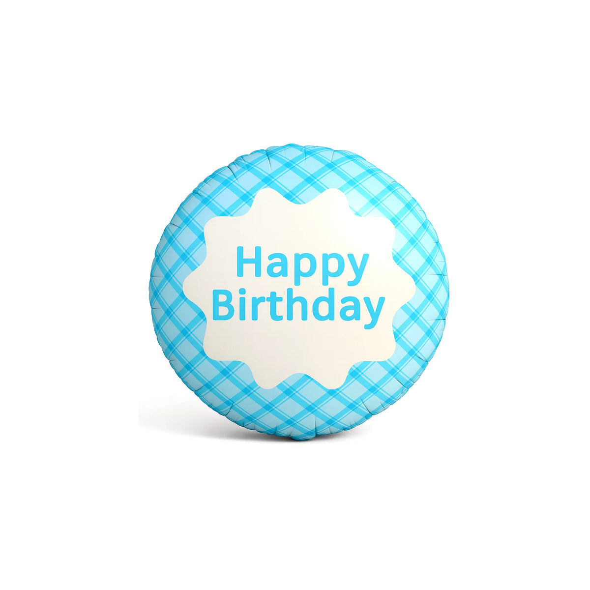 Plaid Happy Birthday Foil Balloon in Blue, 18-inch