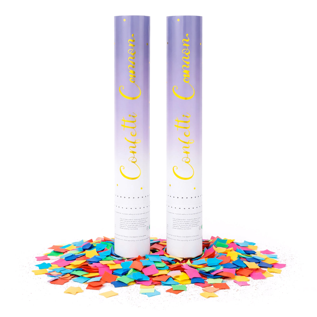 Purple Metallic Confetti Cannon Party Popper with Colorful Paper Confetti