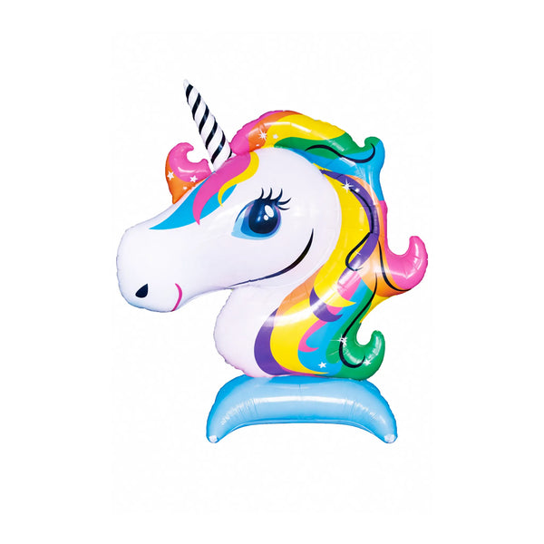 Rainbow Unicorn Head Foil Balloon Stand for Girls Unicorn Birthday Party Decorations