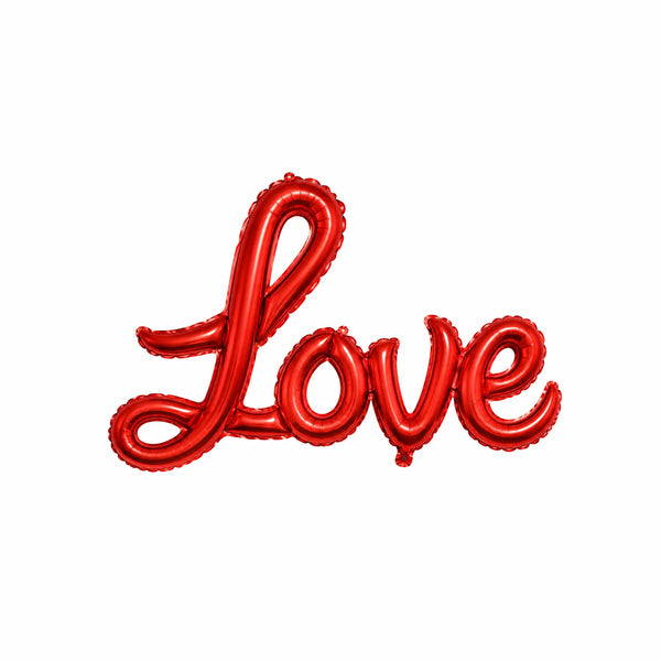 Red Script Love Foil Balloon Banner, 39.4-inch – Valentine’s Day and Anniversary Decoration