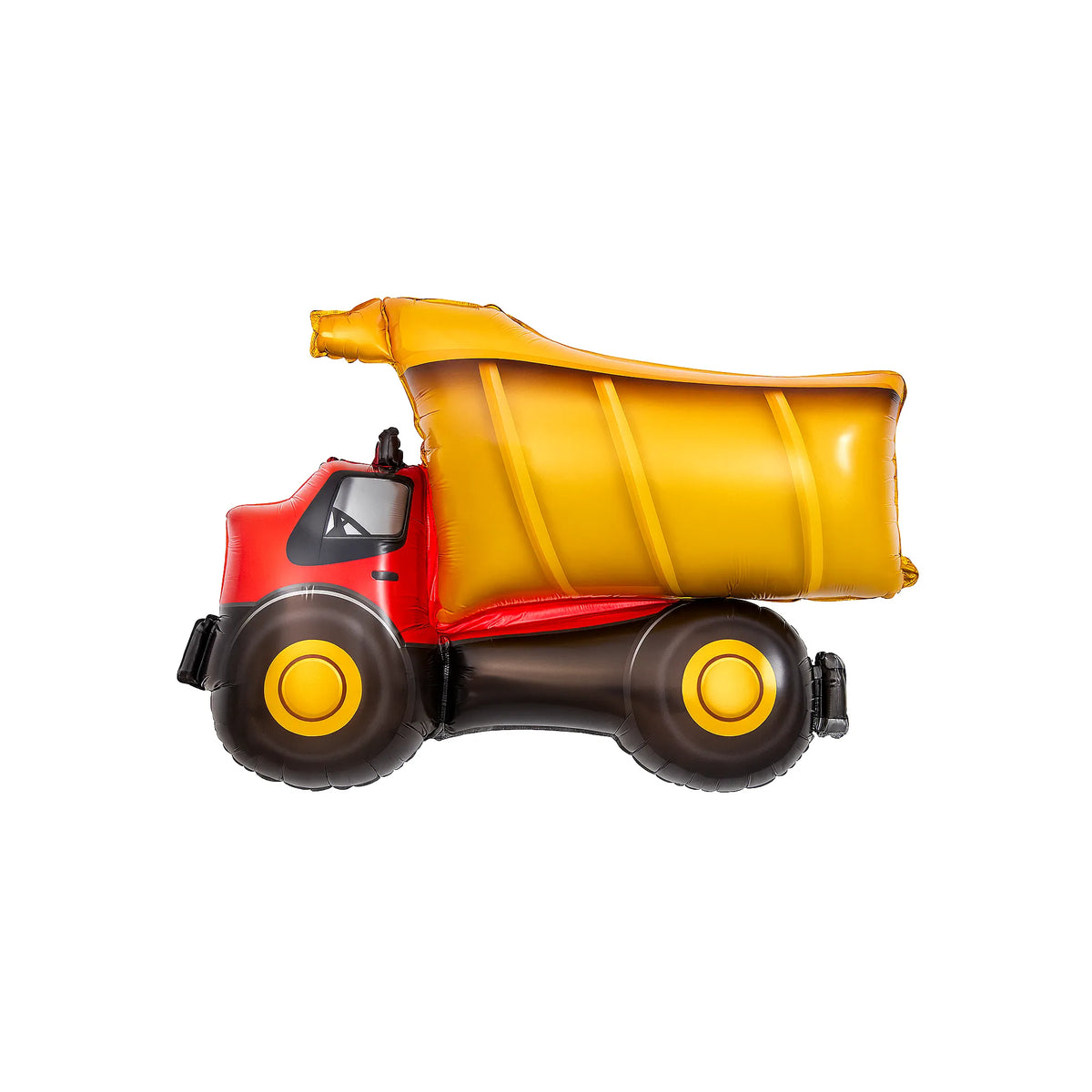 Red and Yellow Dump Truck Foil Balloon, 31-inch