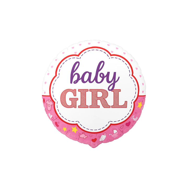 Round Baby Shower Foil Balloon "Baby Girl", 18-inch