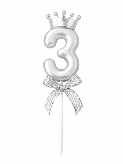 Crown Number Birthday Candle 3 – Royal Birthday Cake Candle