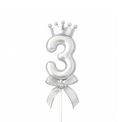 Crown Number Birthday Candle 3 – Royal Birthday Cake Candle