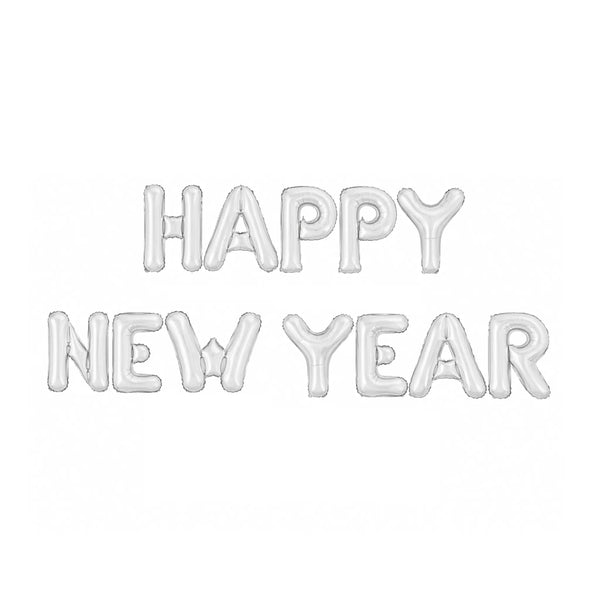 Happy New Year Letter Foil Balloon Banner for New Year Celebration Decorations