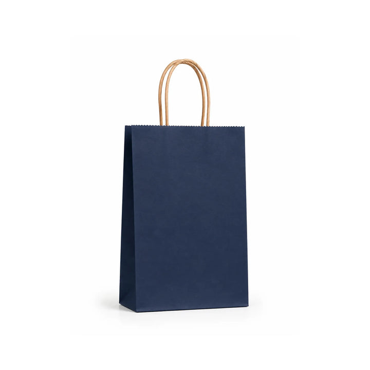 Small Dark Navy Paper Gift Bags with Handles, 15 Pack – 5.9 x 8.3 in