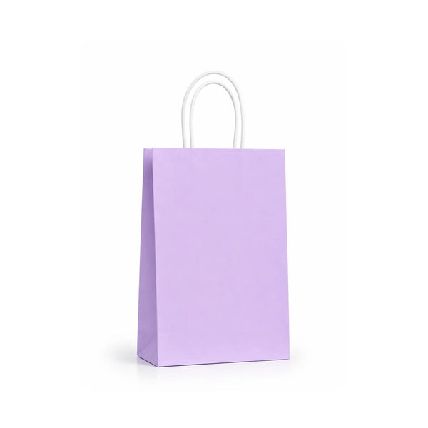 Small Lavender Paper Gift Bags with Handles, 15 Pack – 5.9 x 8.3 in
