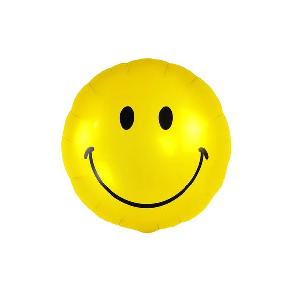 Smiley Face Foil Balloon in Yellow, 18-inch