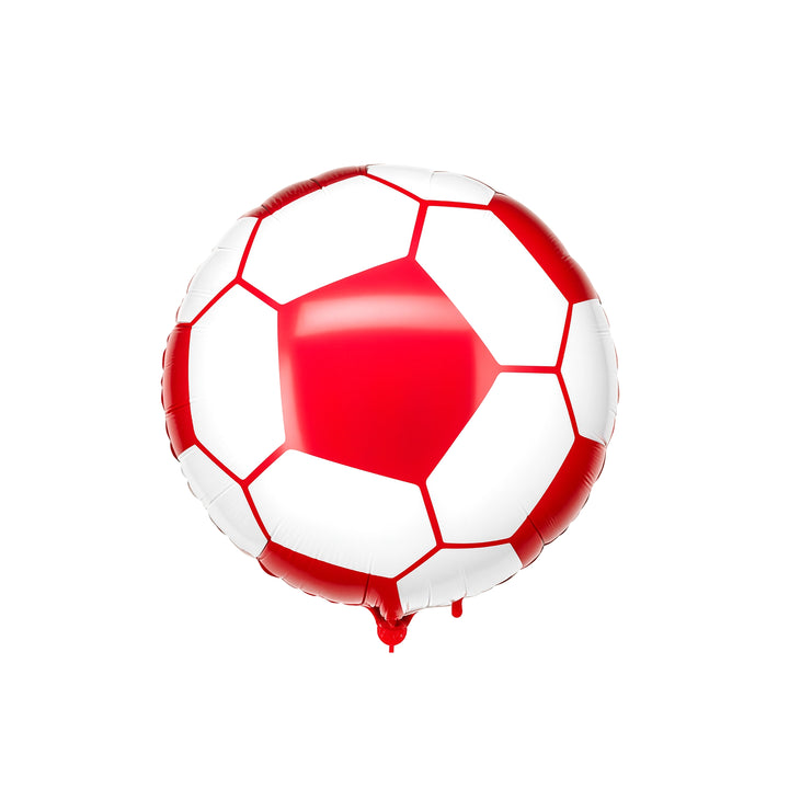 Soccer Ball Foil Balloon in Red & White, 18-inch