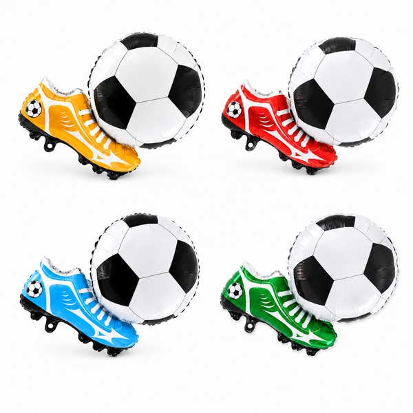  Soccer Shoe and Ball Foil Balloon – Assorted Color Sports Party Balloon Decoration
