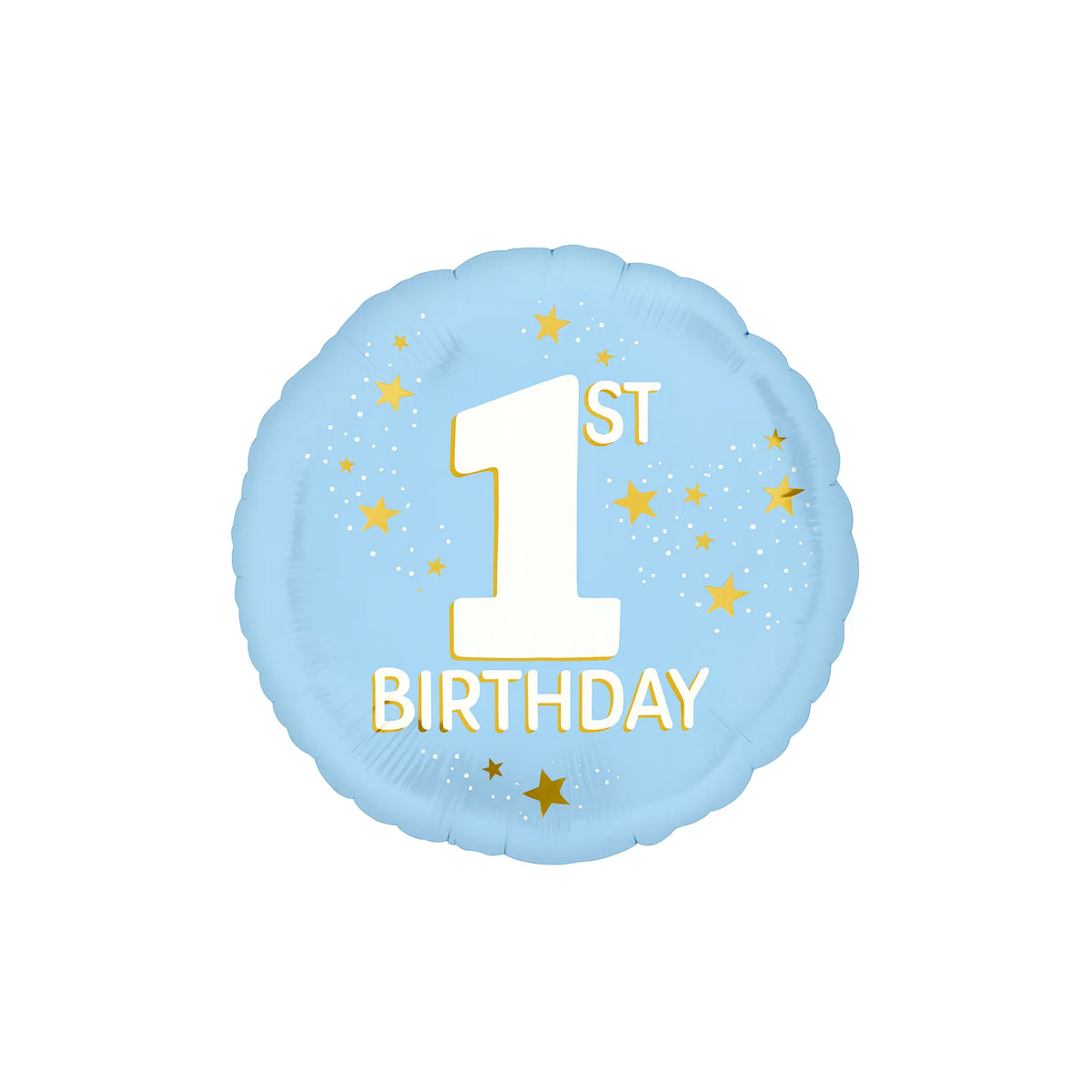 Starry 1st Birthday Foil Balloon in Blue & Gold, 18-inch