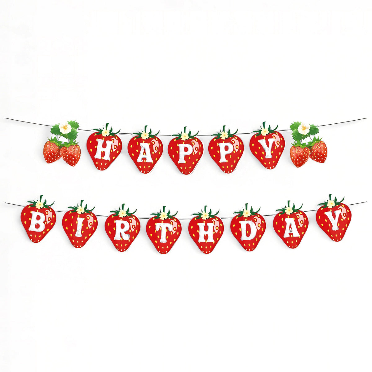 Strawberry Paper Birthday Banner, Happy Birthday