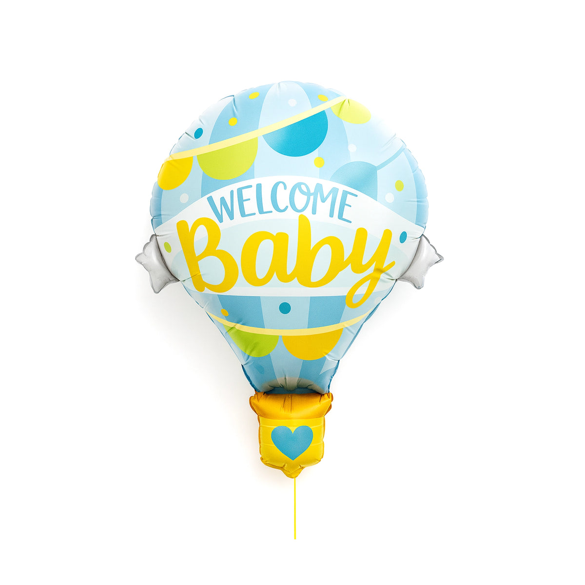 Welcome Baby Hot Air Balloon Foil Balloon in Blue, 31-inch