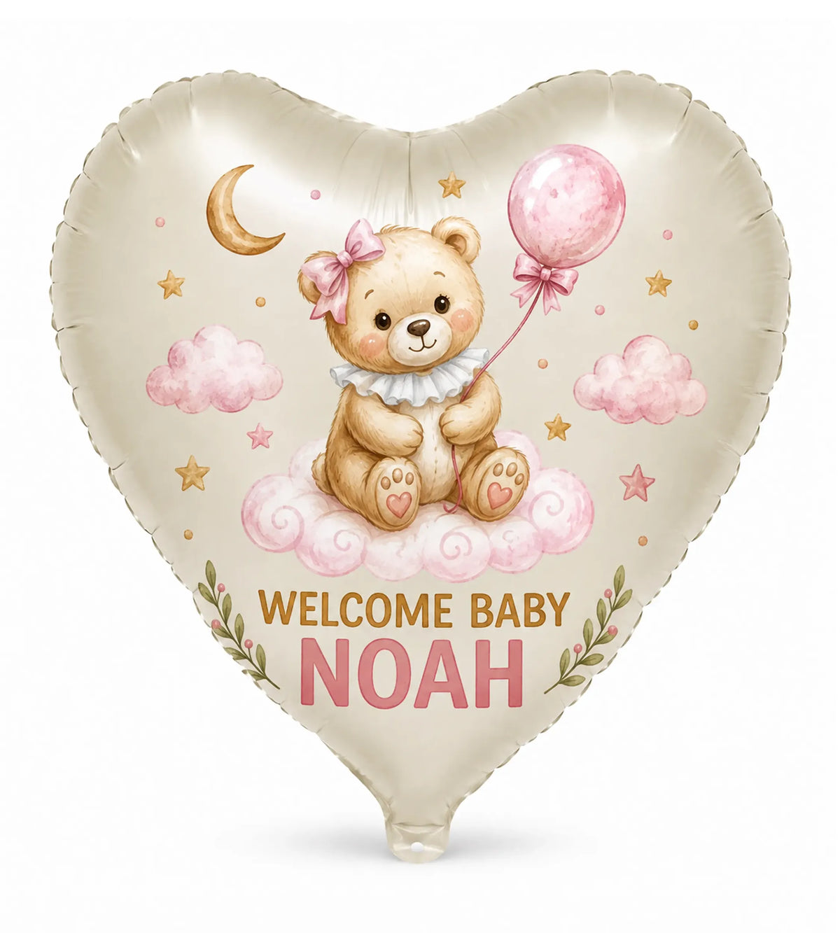 Welcome Baby Balloons - Personalized Teddy Bear Baby Shower
