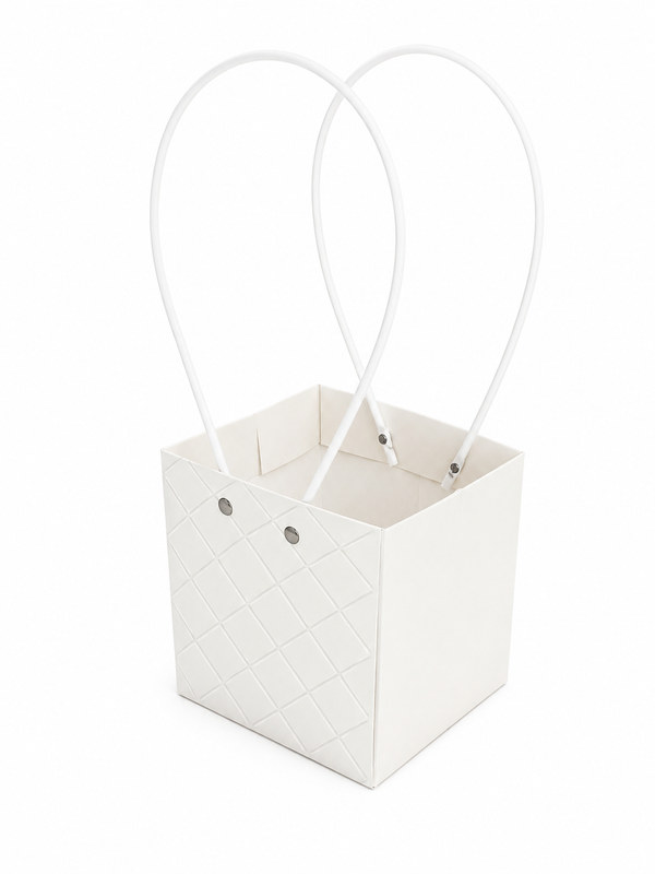 White Mini Party Favor Bag with Handles – Elegant Small Gift Bag