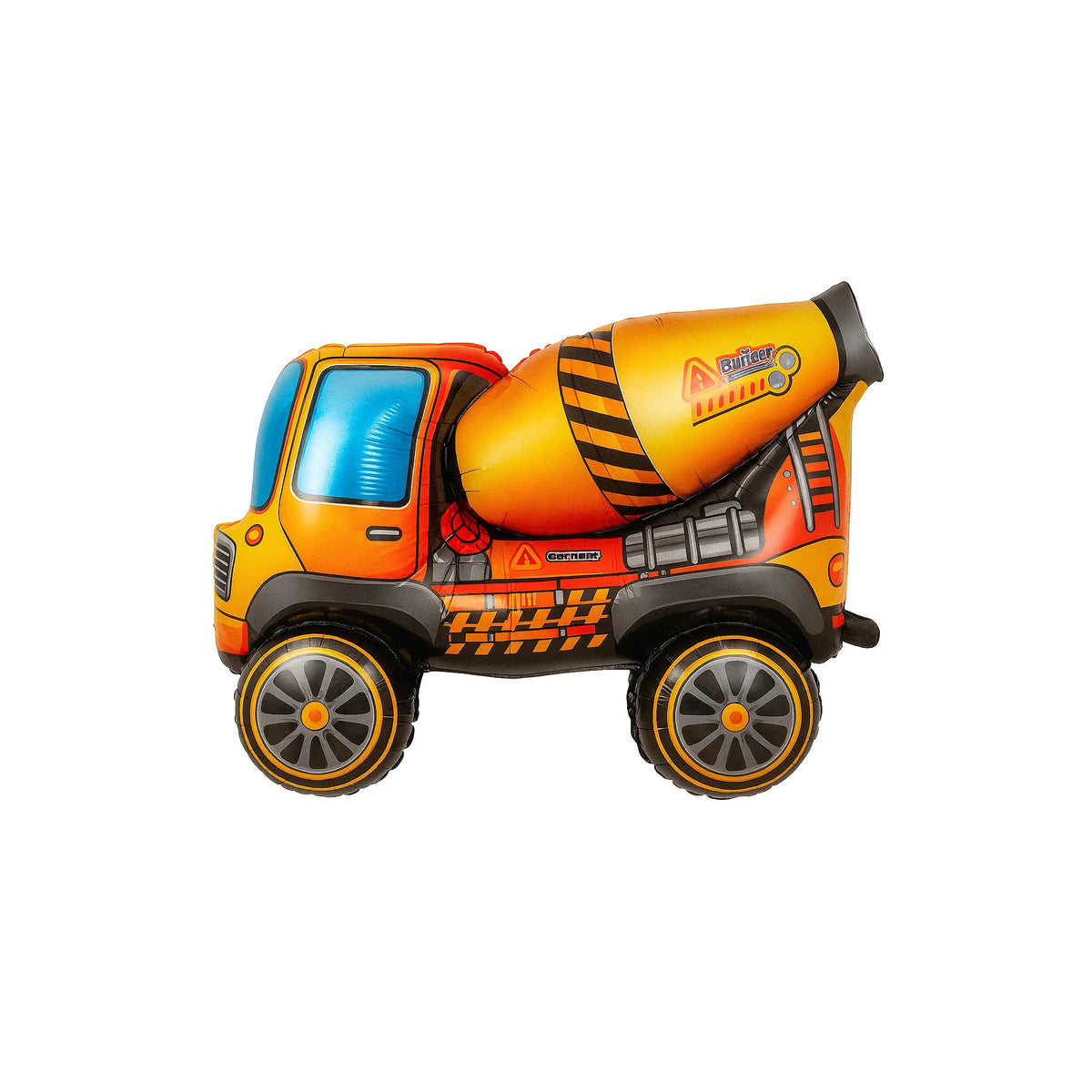 Yellow Cement Mixer Foil Balloon, 29-inch